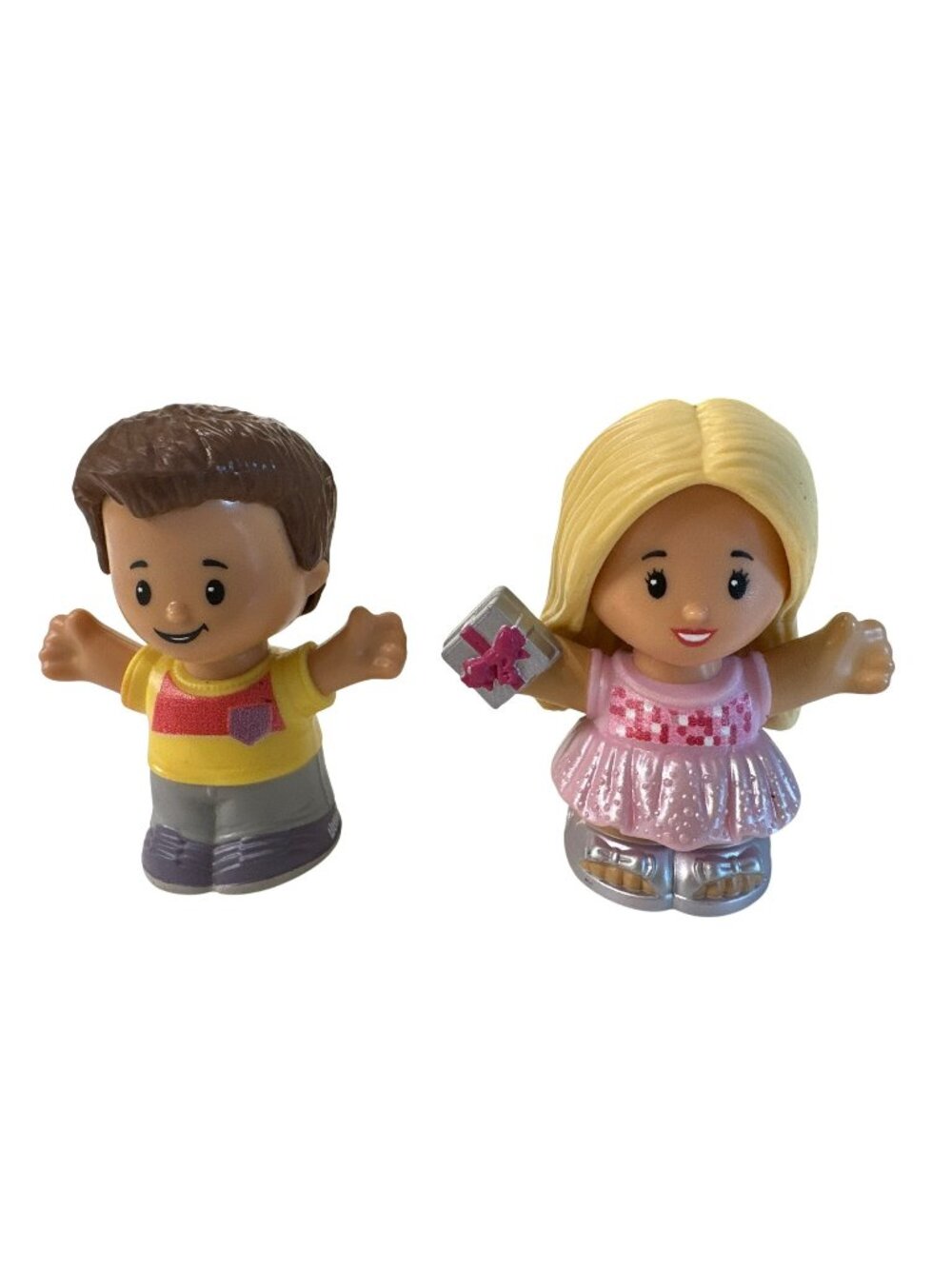 Fisher-Price Little People Boy & Barbie Girl Figures Toy Figure Set of 2